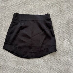 Vici black satin mini skirt